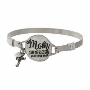 “Mom- call me blessed” silver bracelet